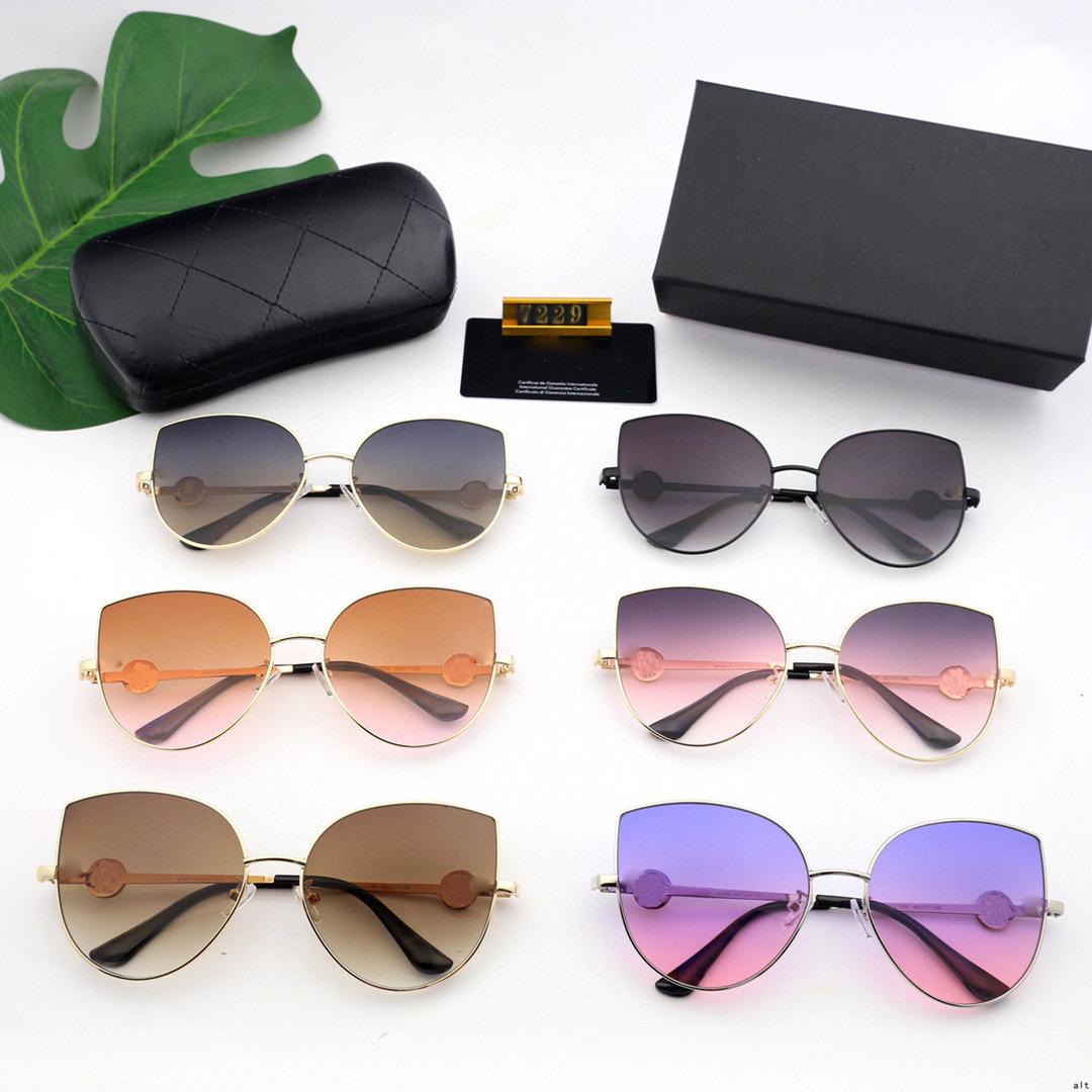 Mới Thời Trang Mắt Mèo Kính Mát Thương Hiệu Kính Mát UV400 Gradient Màu Không Gọng Kính Gafas De Sol Mujer