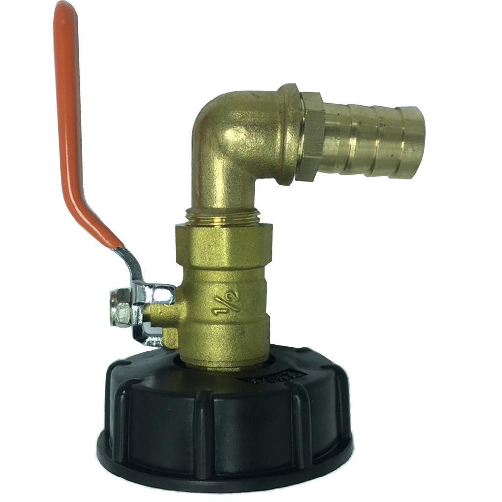 Đầu Nối Chủ đề Dày 1 PC IBC / Tấn Thùng Với Van đồng Thau đầy đủ 90 độ