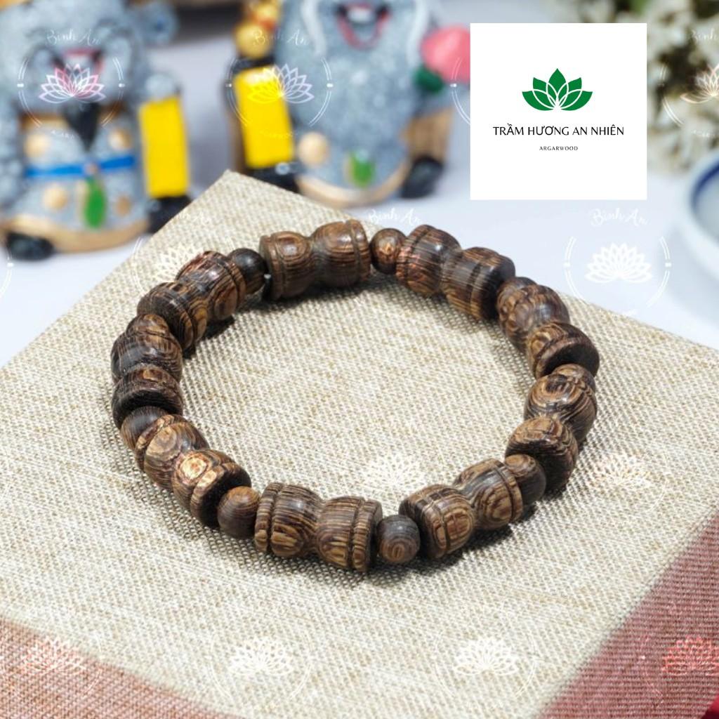 Vòng Tay Trầm Hương Sánh Chìm Nước - Hình Lu Trống - Trầm Tự Nhiên - Đủ Size Nam Nữ - 8ly, 10ly, 12ly, 14ly