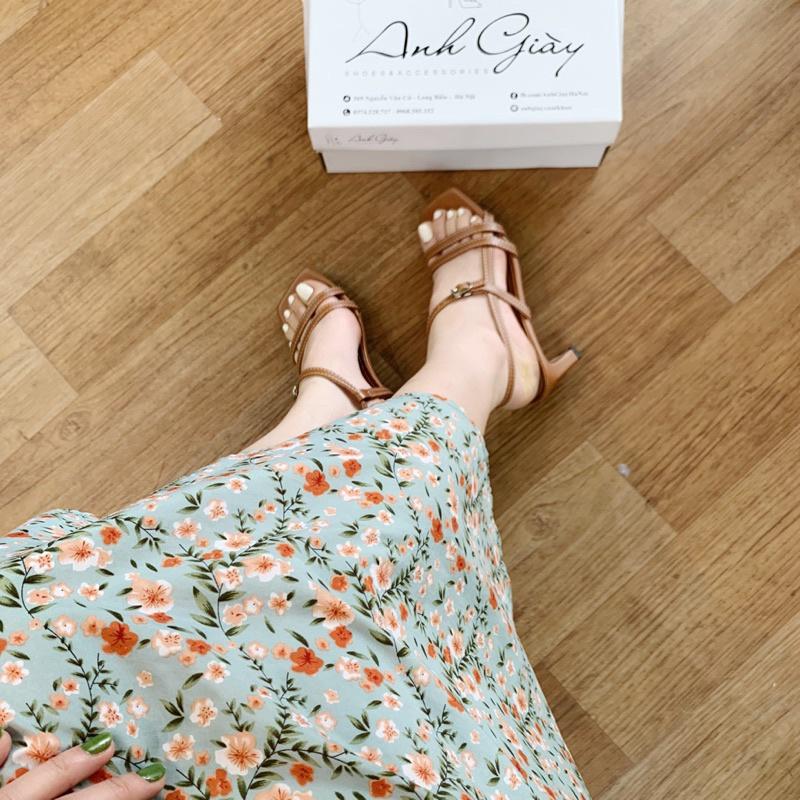 SD74 - Sandal dây mảnh 2 quai dây sườn gót dẹt 5p da lì cực xinh