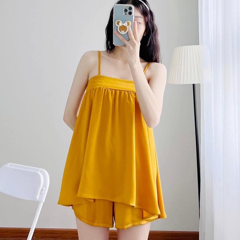 Set bộ hai dây sexy bánh bèo , set áo quần 2 dây xinh Big size