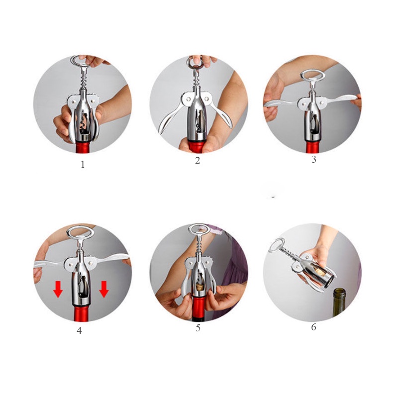 Dụng cụ khui vang inox dày hình cánh bướm cao cấp