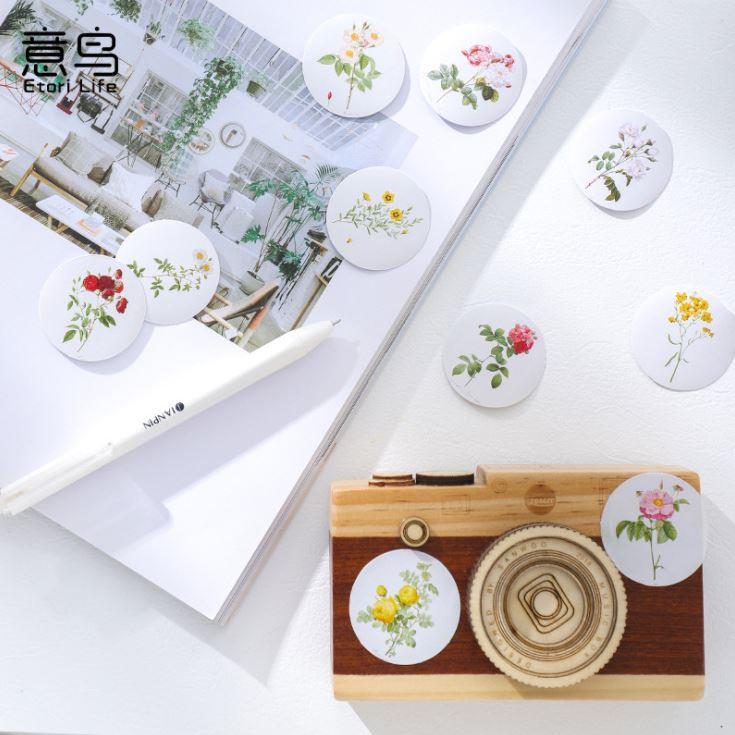 Bộ 46 Sticker Hàn Quốc Hoa Lá trang trí E33