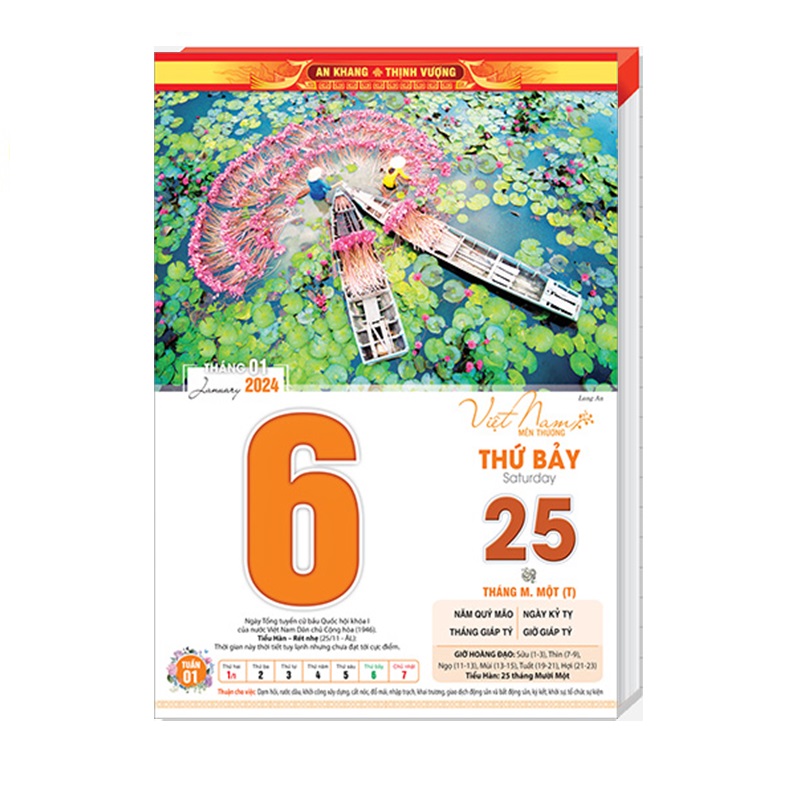 Lịch Bloc 2024 - Bloc lịch cỡ lớn kích thước 25 x 35 cm - NH04
