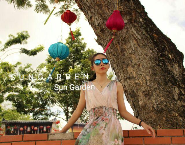 Đầm maxi hoa lá nền nude ngọt ngào tôn da_ĐC05_Sun Garden