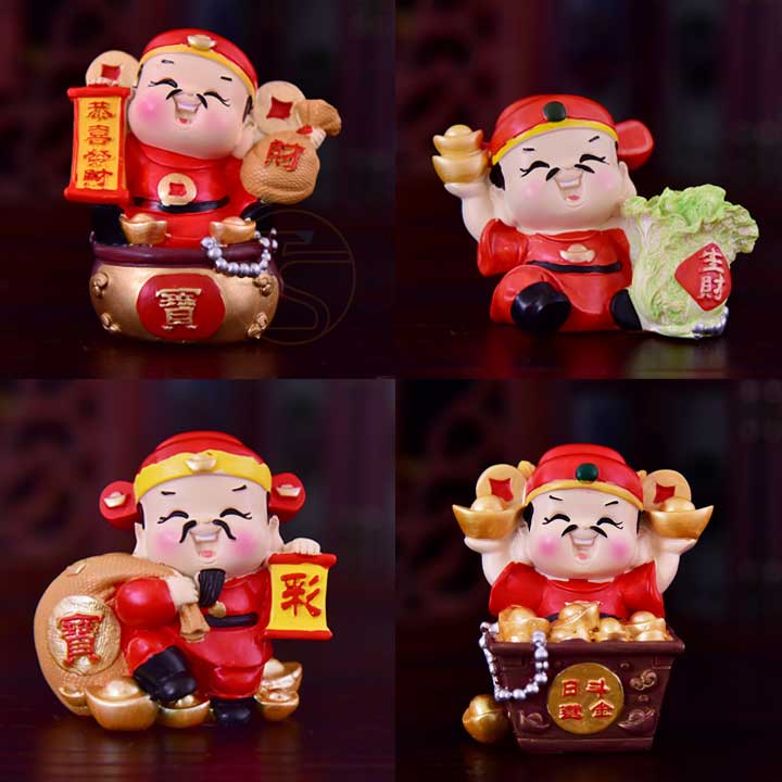 Tượng thần tài phong thủy may mắn dùng trang trí taplo xe hơi, bàn làm việc