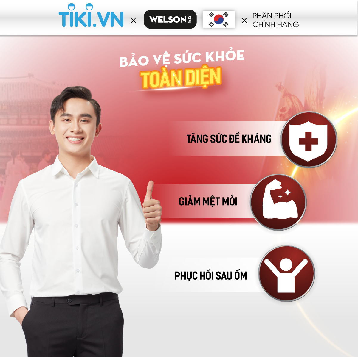 Viên Uống Bồi Bổ Sức Khỏe Từ Hồng Sâm Welson Ginseng hộp 60 viên