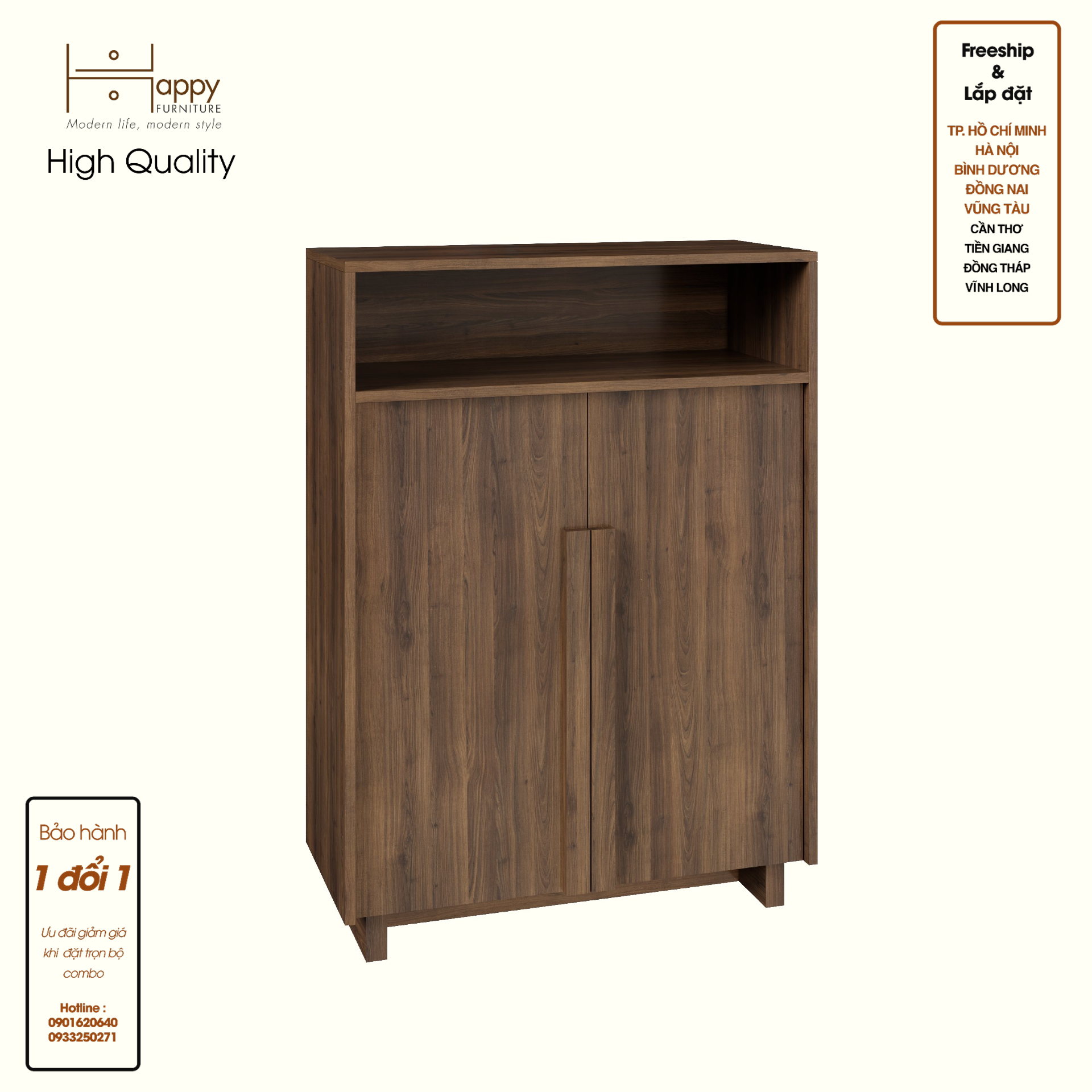 [Happy Home Furniture] MAVIS, Tủ đựng đồ 2 cánh mở, 80cm x 34cm x 110cm ( DxRxC), TCM_159