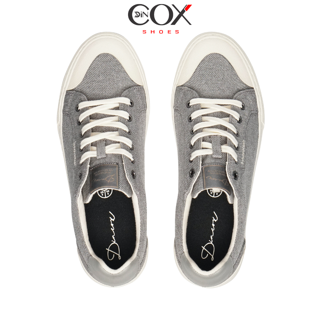 Giày Vải Sneaker Canvas Đế Bằng Nam DC30 Light Grey Dincox