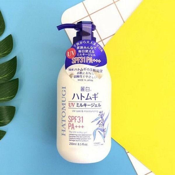 Sữa Dưỡng Thể Chống Nắng, Dưỡng Ẩm Reihaku Hatomugi UV Milky Gel SPF31 PA+++