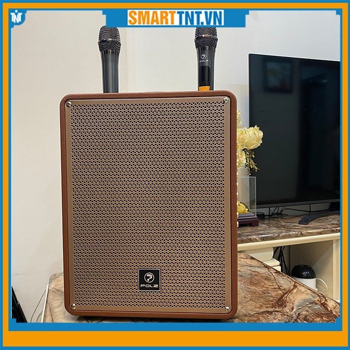 Loa bluetooth xách tay POL.Z P18 kèm 2 micro karaoke công suất 120W cao cấp