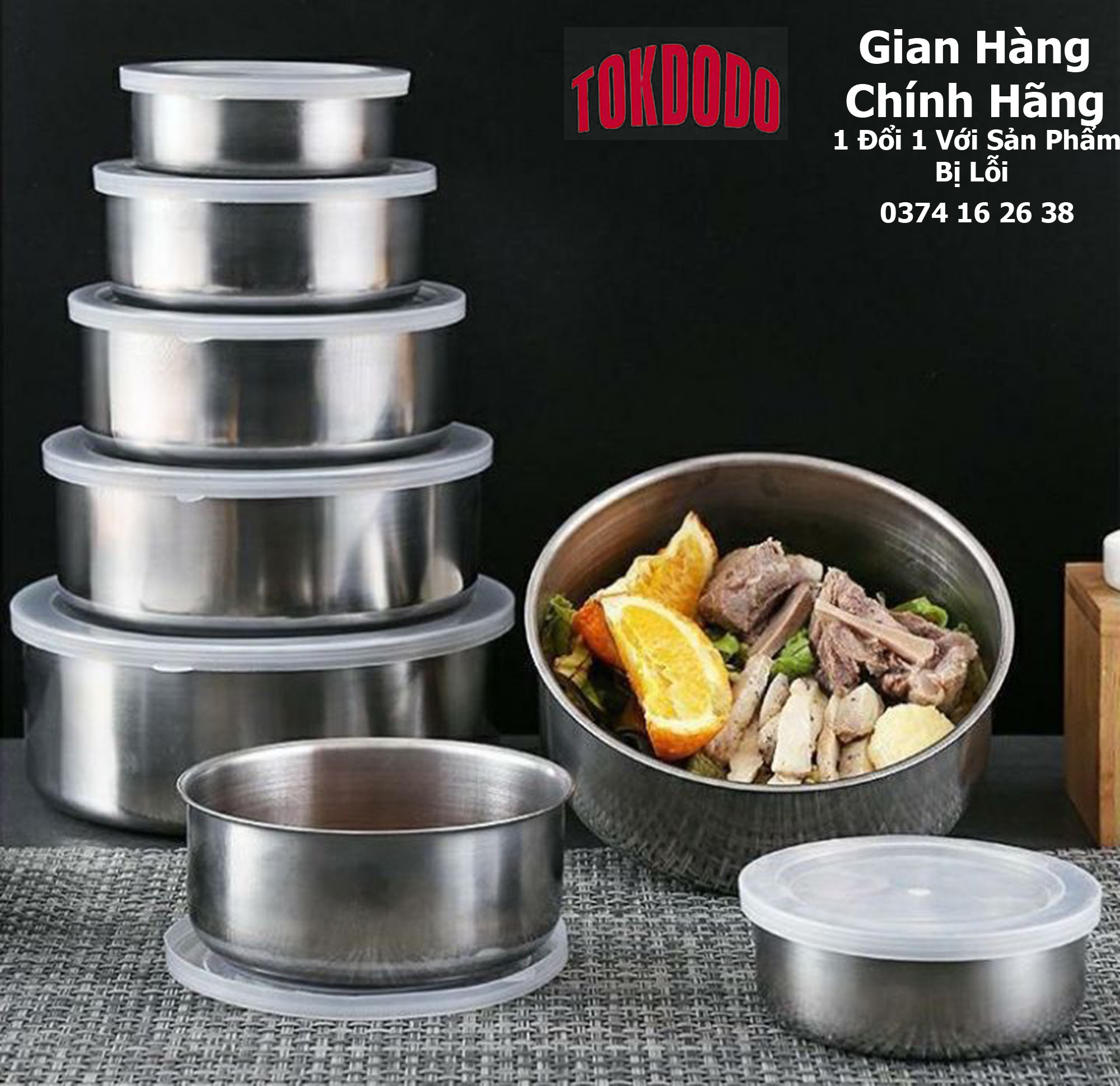 Bộ 5 Thau Inox Đựng Thực Phẩm Nắp Nhựa, Nhiều Kích Thước, Chất Liệu Cao Cấp Bền Đẹp, An Toàn Vệ Sinh Thực Phẩm