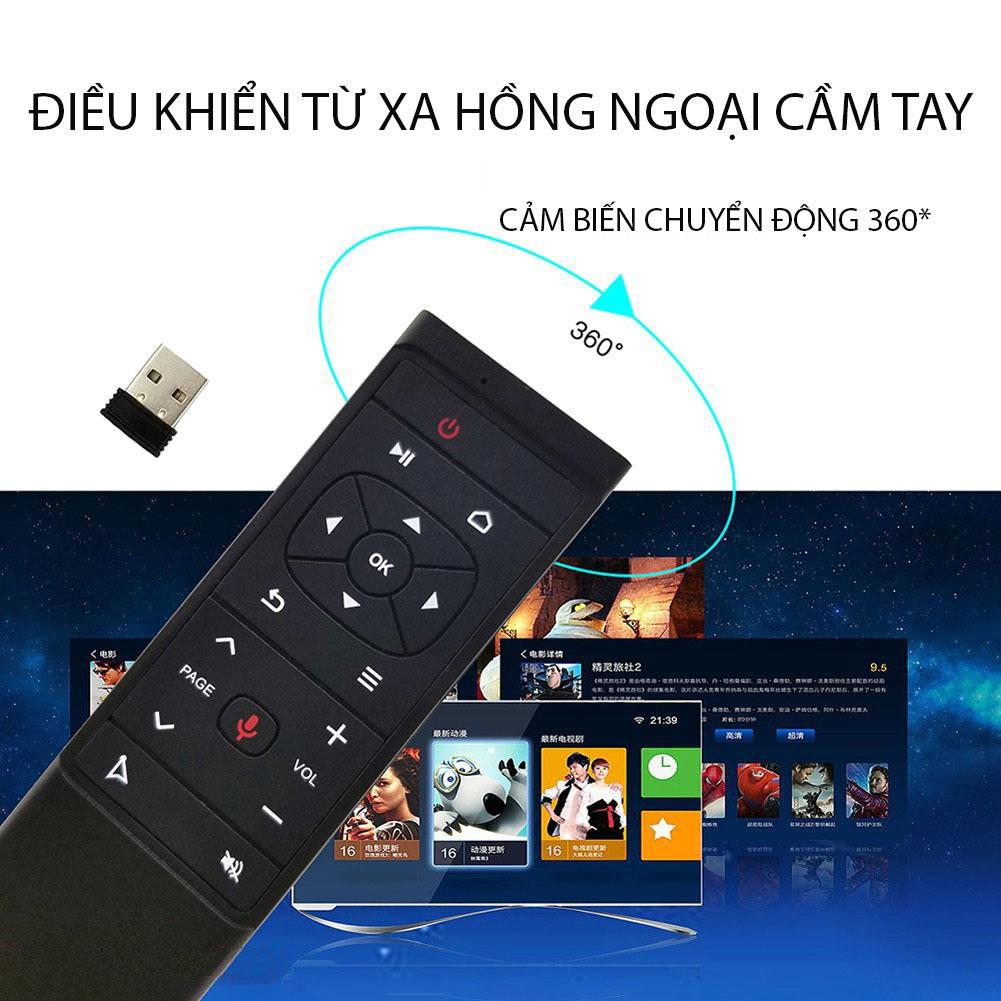 Bộ Điều Khiển Tivi Từ Xa Không Dây Tích Hợp Hồng Ngoại Cao Cấp 2.4G - Điều Khiển Bằng Giọng Nói AI MT12- Hàng Nhập Khẩu