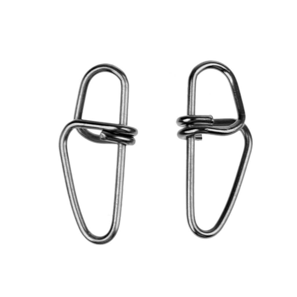 50 Pieces Fishing Lock Snap Hook Lure Connector Swivels Solid Ring Clips 0#