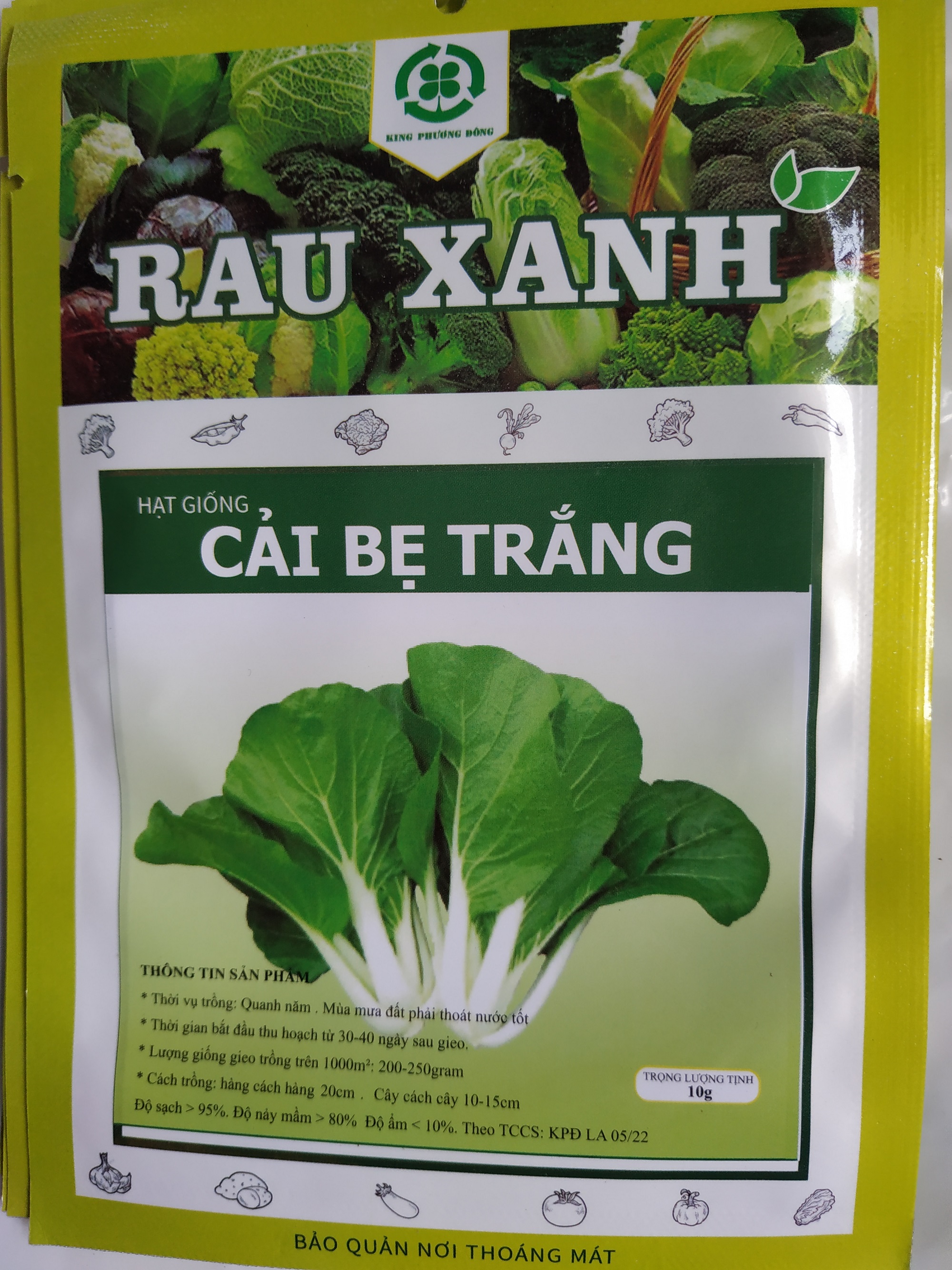 Hạt giống CẢI BẸ TRẮNG - gói 10 gram