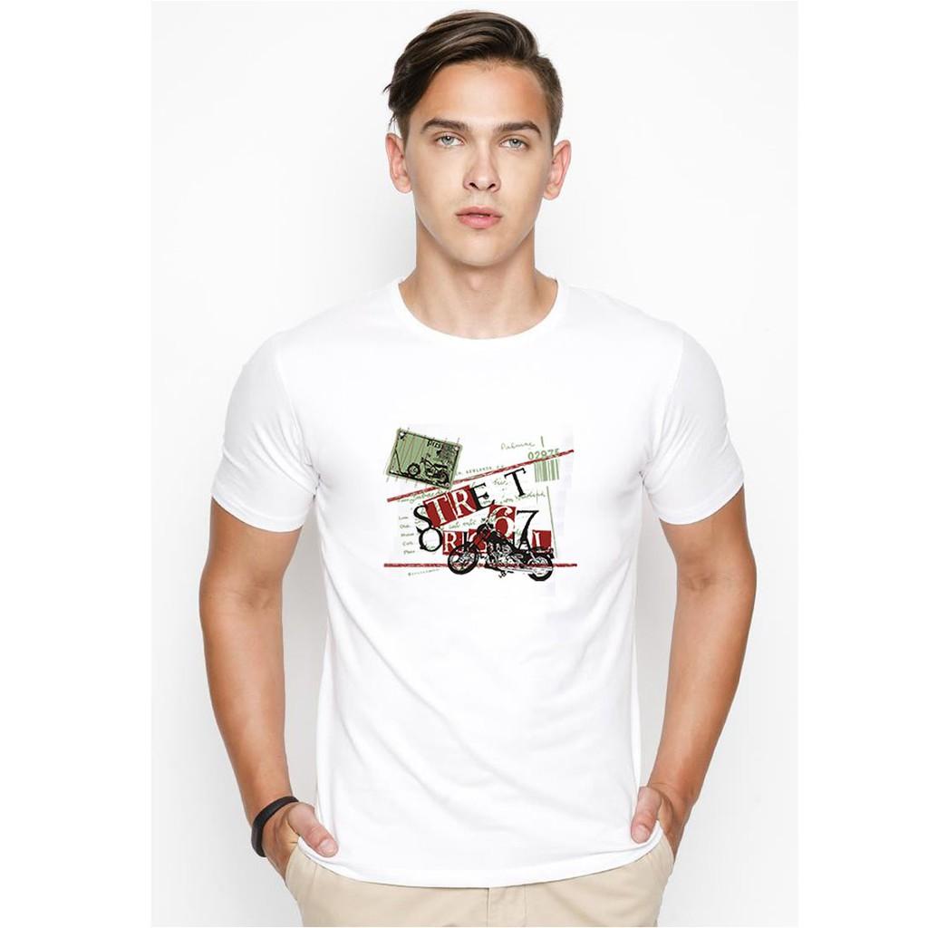 Áo thun nam in hình phong cách đường phố Hàn Quốc vải dày mịn TEE19S92