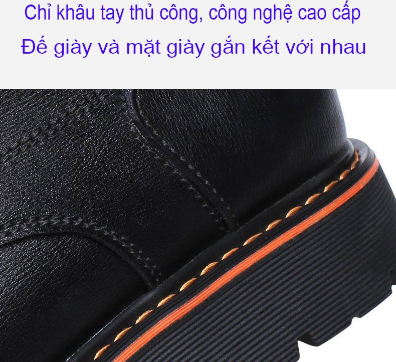 Giày da cao cổ nam và nữ phong cách Hàn Quốc mã 8634-5