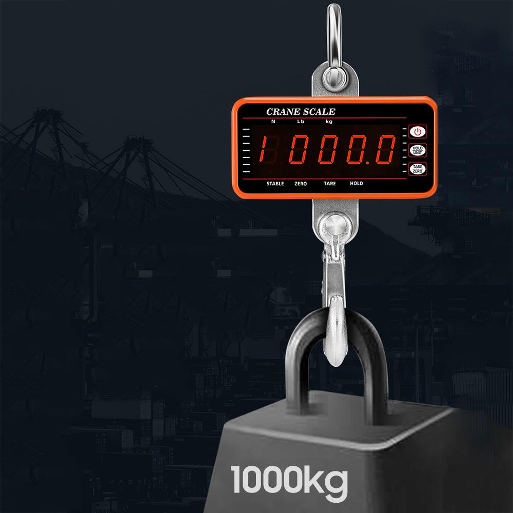 1500kg/ 3306lbs Digital Hanging Scale with 65ft Remote Control Portable Heavy Duty Crane Scale Dimmable LED Industrial Hook Scales Unit Change/ Data Hold/ Tare/ Zero for Construction Site Travel Market Fishing Outdoor Work