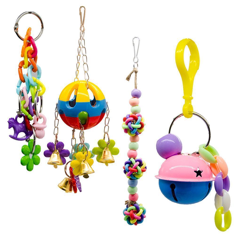 Bird Parrot Toy Hanging Bell Pet Birdcage Hammock Swing