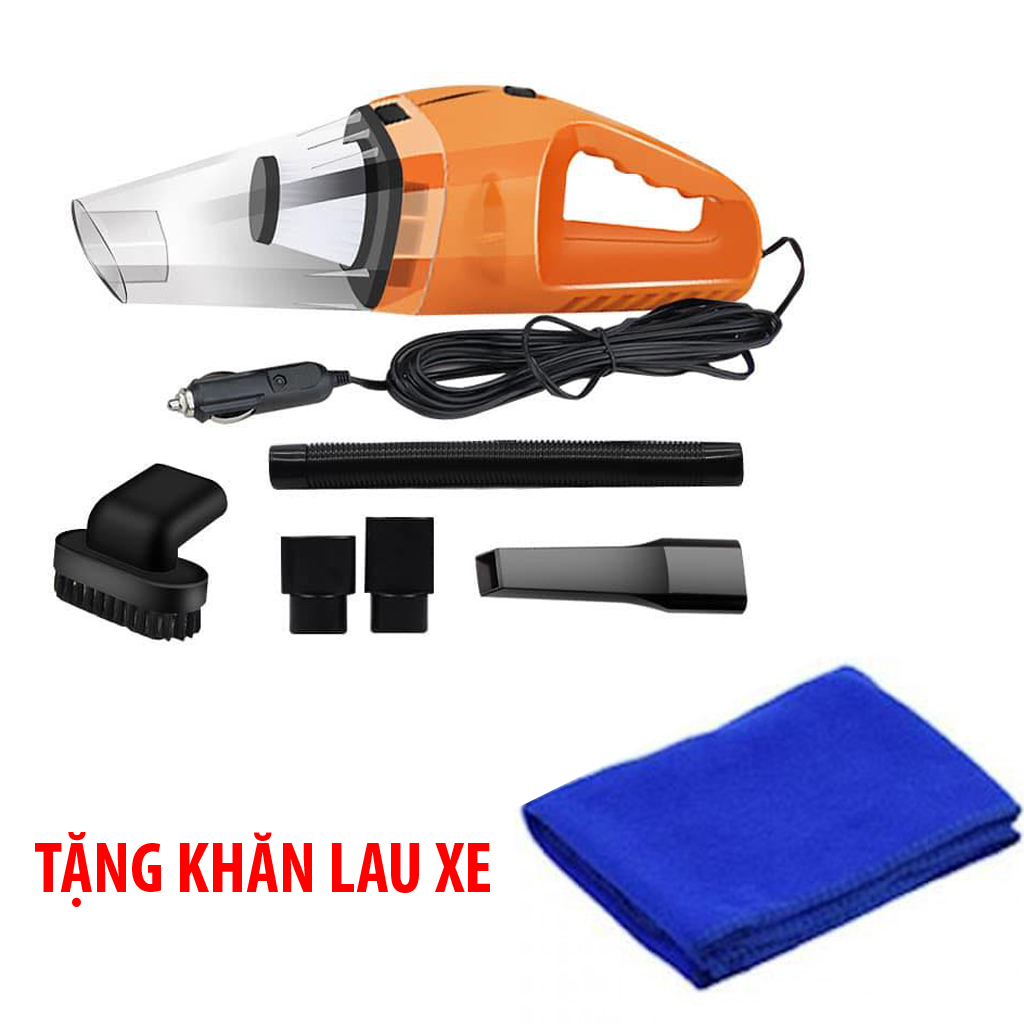 (Tặng Khăn Lau xe) Máy hút bụi ô tô công suất cao 120W cao cấp sử dụng nguồn điện 12V (Giao màu ngẫu nhiên)