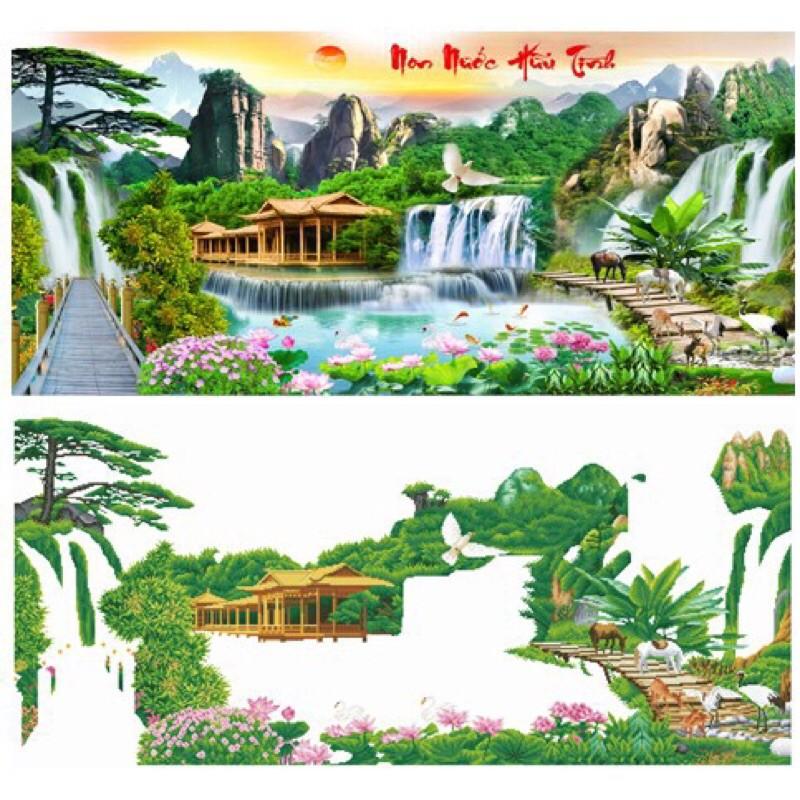 Tranh đính đá Non Nước Hữu Tình Vs172  chưa đính