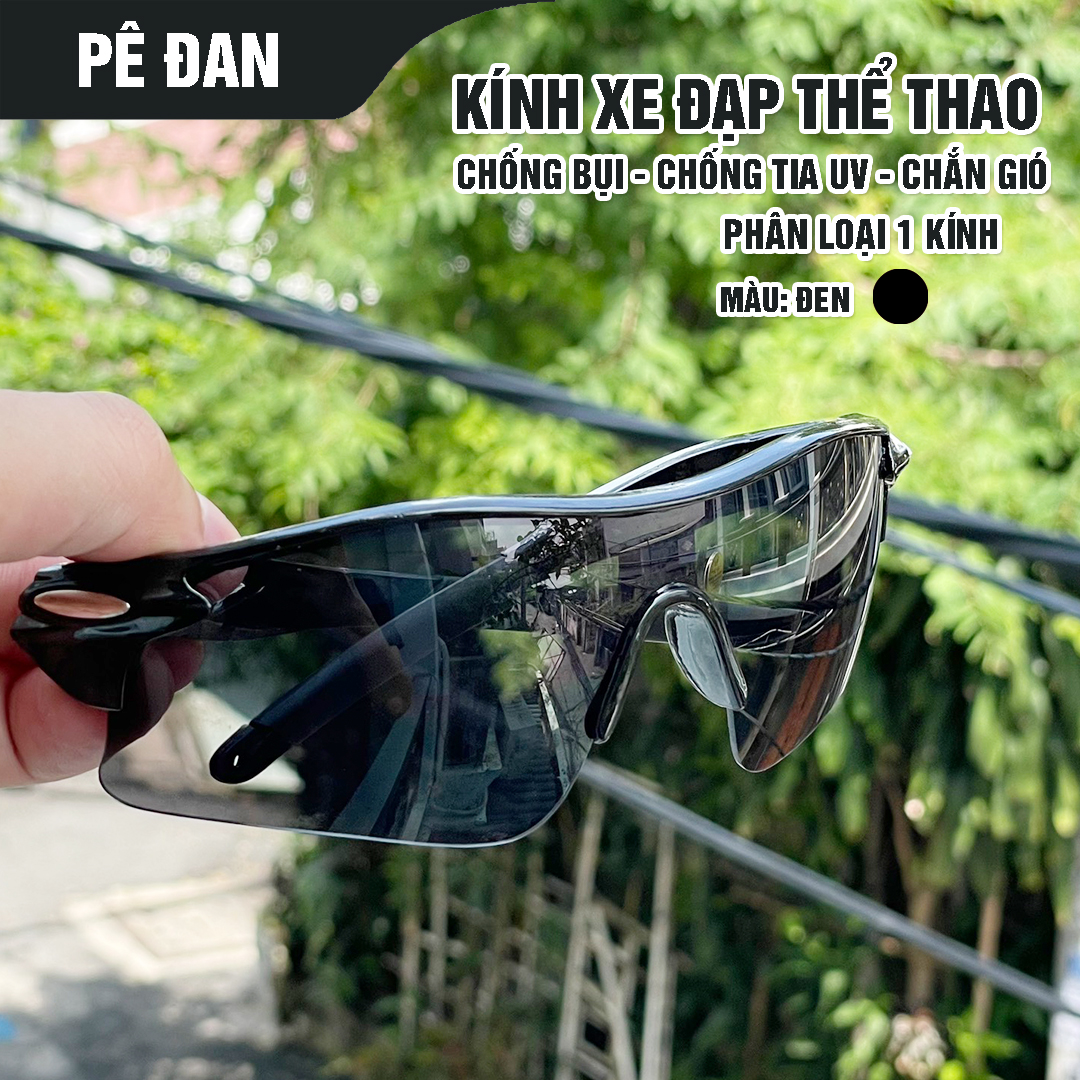 Kính Xe Đạp Phân Cực Polarized, Kính Đi Xe Đạp Chắn Gió Chống Chói Chống Lóa Có Gọng Để Kính Cận FullBox + 5 Bộ Tròng Kính Thay Thế