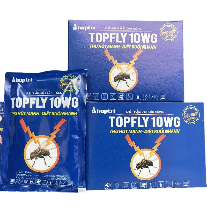 02 gói Thuốc Diệt Côn Trùng - Bả Diệt Ruồi TOPFLY 10WG - Diệt Ruồi Nhanh - Hiệu Qủa Nhanh