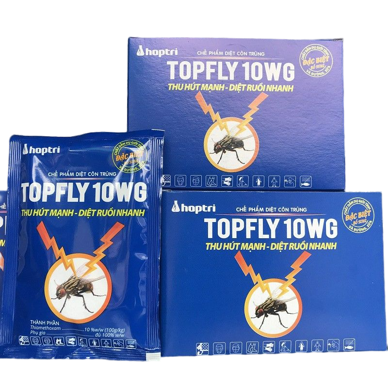 Thuốc diệt ruồi TOPFLY 10WG THU HÚT MẠNH – DIỆT RUỒI NHANH ( Gói 20g)
