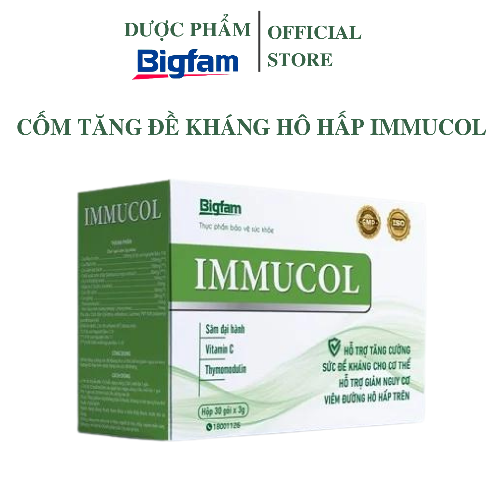 Cốm tăng đề kháng hô hấp Immucol Bigfam (Hộp 30 gói x 3g)