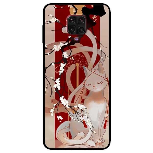 Ốp lưng dành cho Xiaomi Mi Redmi Note 9s - Note 9 Pro - Note 9 Pro Max - mẫu Mèo Cành Hoa Đàoo