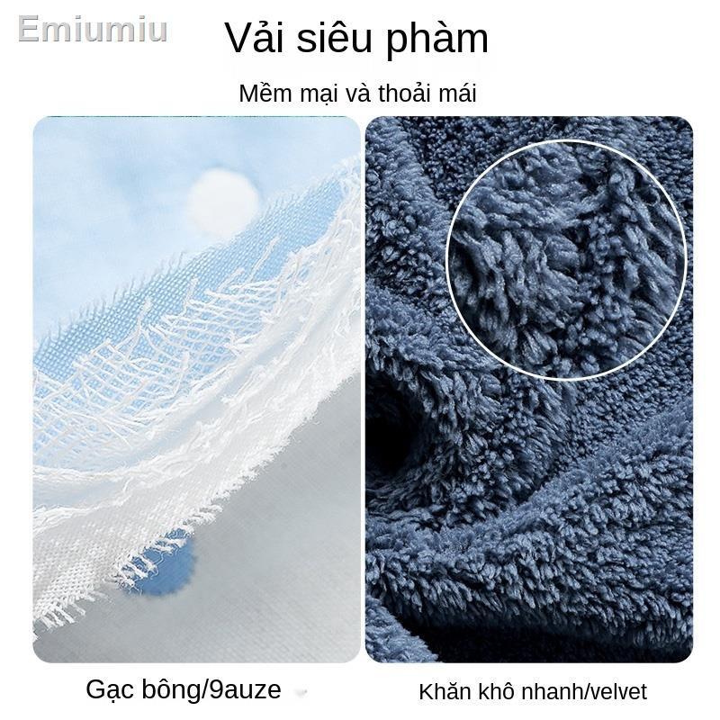 ✟✼✸Áo choàng tắm trẻ em có mũ trùm đầu có thể mặc áo choàng tắm cotton tinh khiết thấm hút tốt