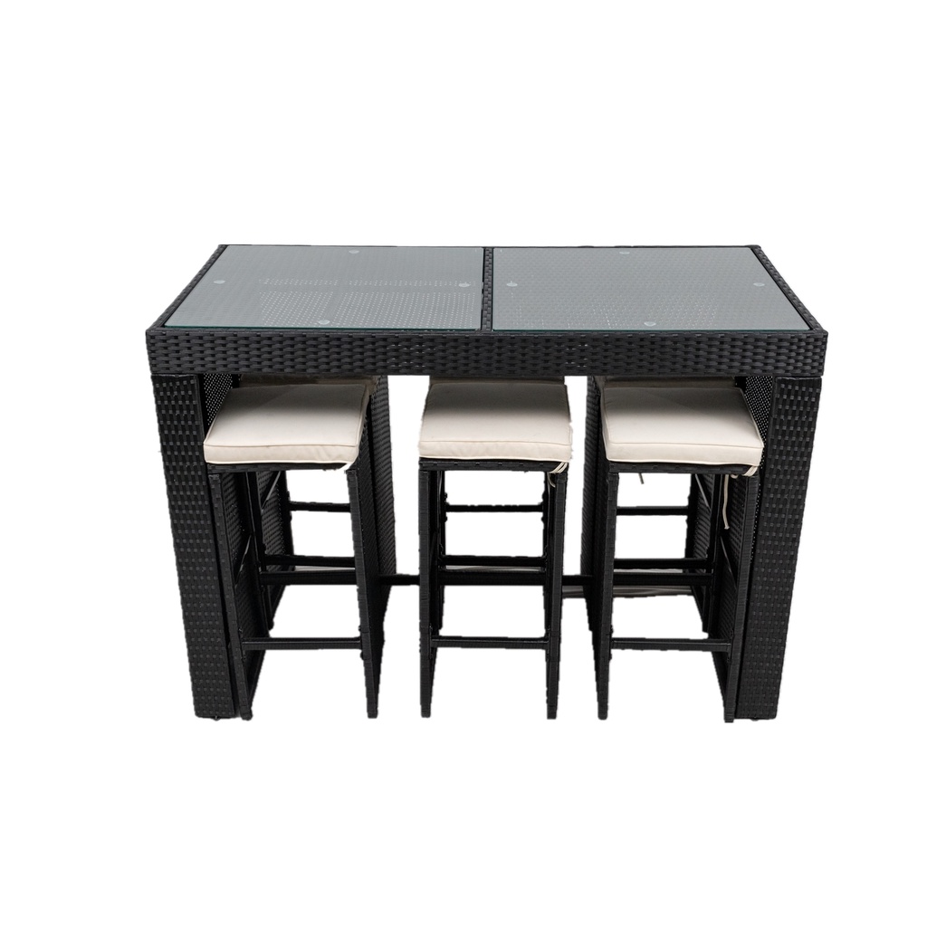 WEGO BỘ BÀN GHẾ MÂY NHỰA NGOÀI TRỜI/ BỘ BÀN ĂN TRONG SÂN VƯỜN 6 CHỖ NGỒI//Outdoor Furniture Rattan Chair Bar set Garden Dining Table 6 seater