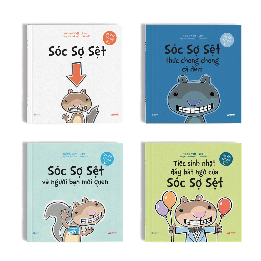 Sách - Bộ 4 cuốn Sóc Sợ Sệt - Hài hước bất ngờ dành cho trẻ từ 5 tuổi - Crabit Kidbooks