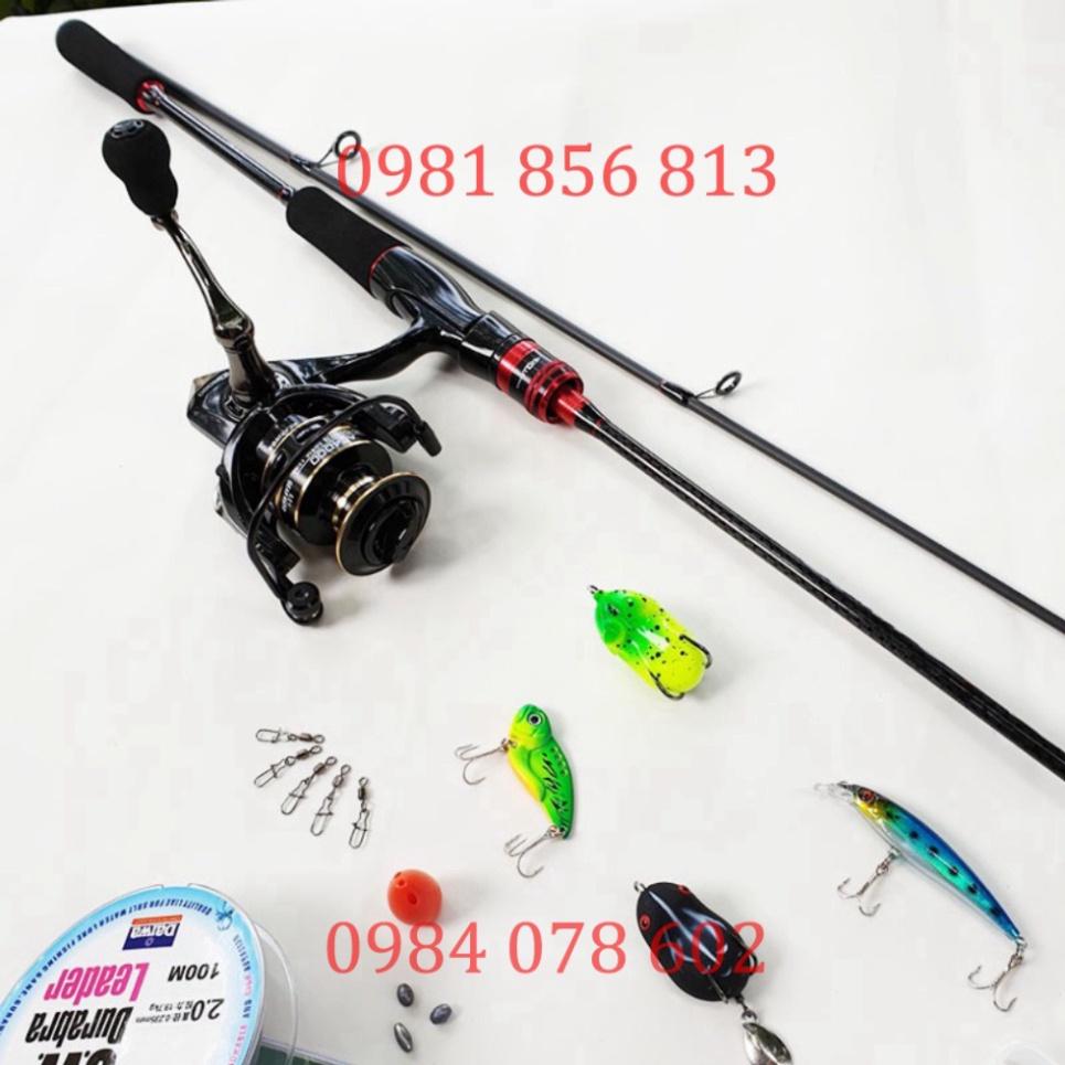 Xả hàng sale Bộ cần câu cá lure máy đứng 1.68m - 1.8m - 2.1m - 2.4m + Máy kim loại + dây câu lure + hộp mồi lure B-lu-D0