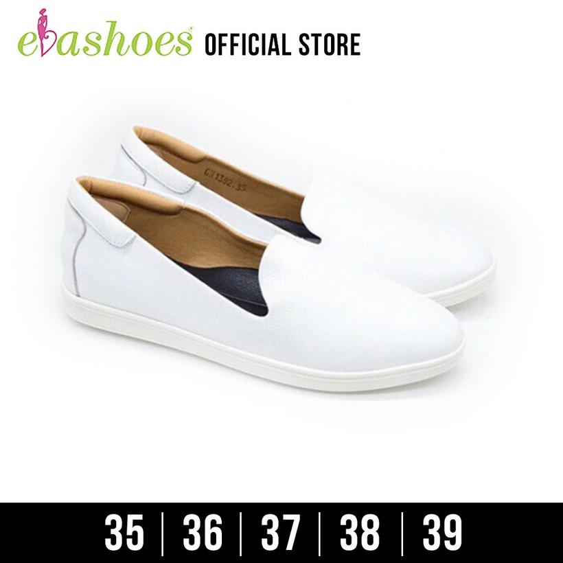 Giày Slipon Đế Độn 3cm Da Tổng Hợp Evashoes - Eva1382(Màu Đen, Trắng