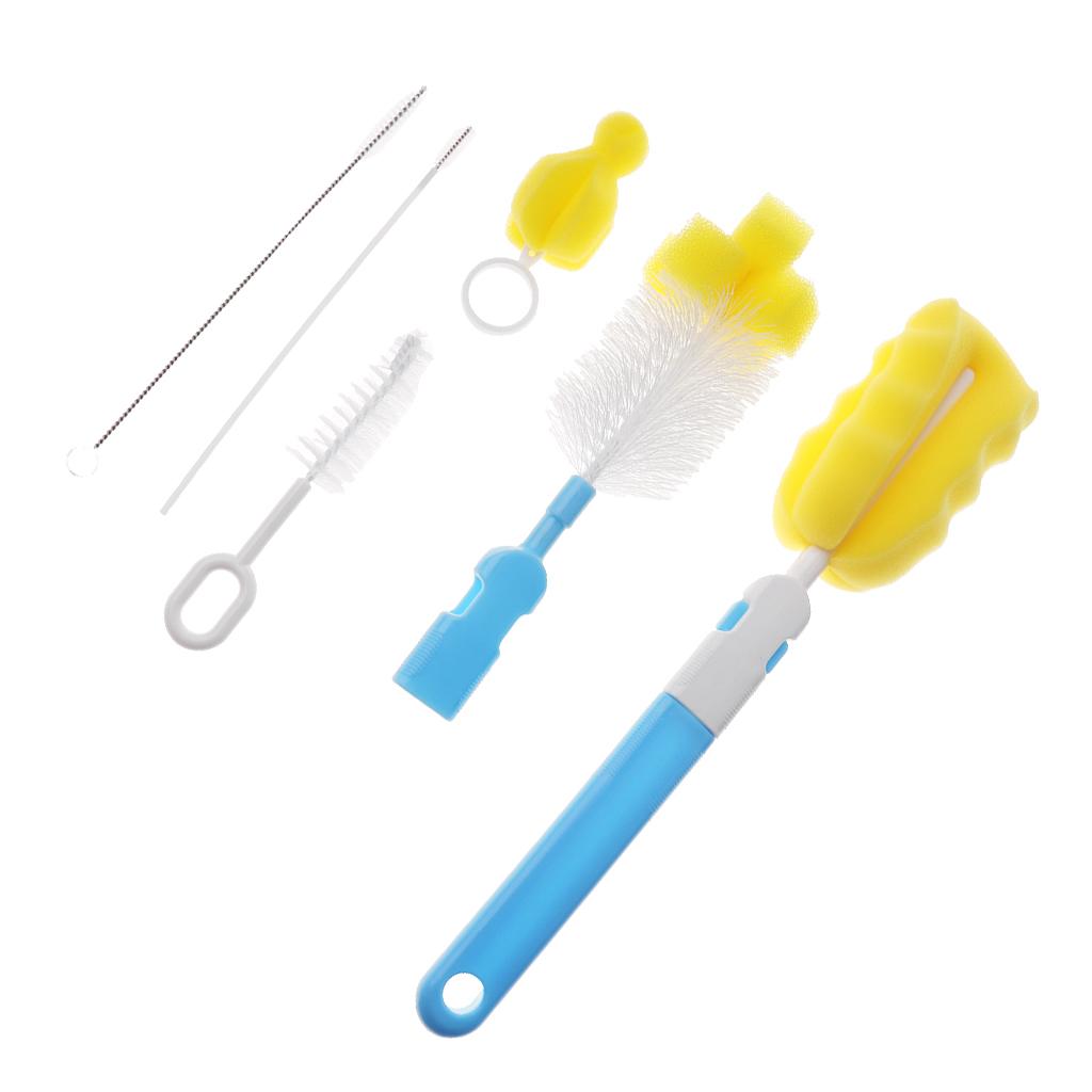 6 in 1 Bottle Brush Cleaner Kit, Cleaning Brush Set  Blue
