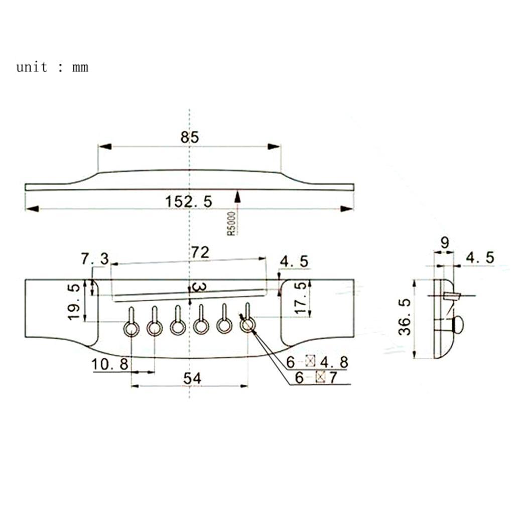 Rosewood Guitar Bridge with Bone Bridge Pins Saddle Nut Tuning Pegs