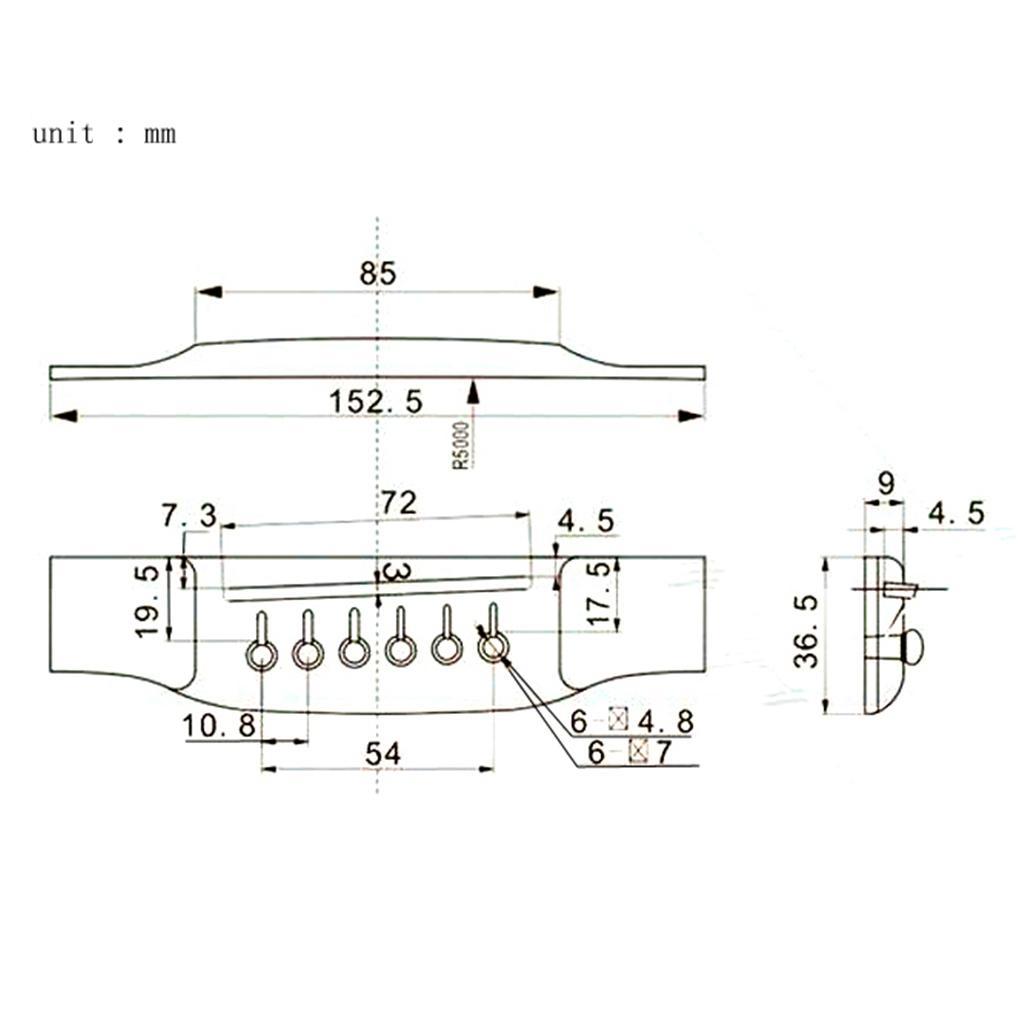 2X  Rosewood Guitar Bridge for Acoustic Folk Guitar