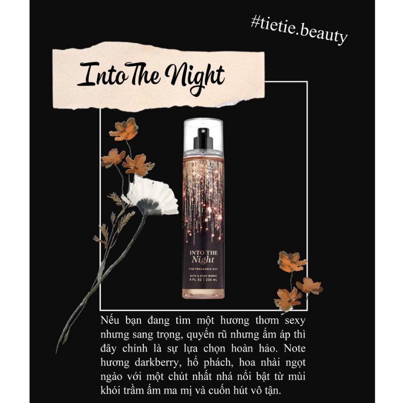 Xịt thơm INTO THE NIGHT bath and body works chai cao 236ml cực thơm