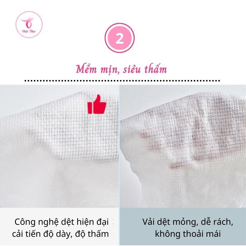 Khăn lau mặt dùng 1 lần, khăn mặt nén 100% cotton mềm mịn, kháng khuẩn tốt, bảo vệ làn da khỏi mụn Việt Thư