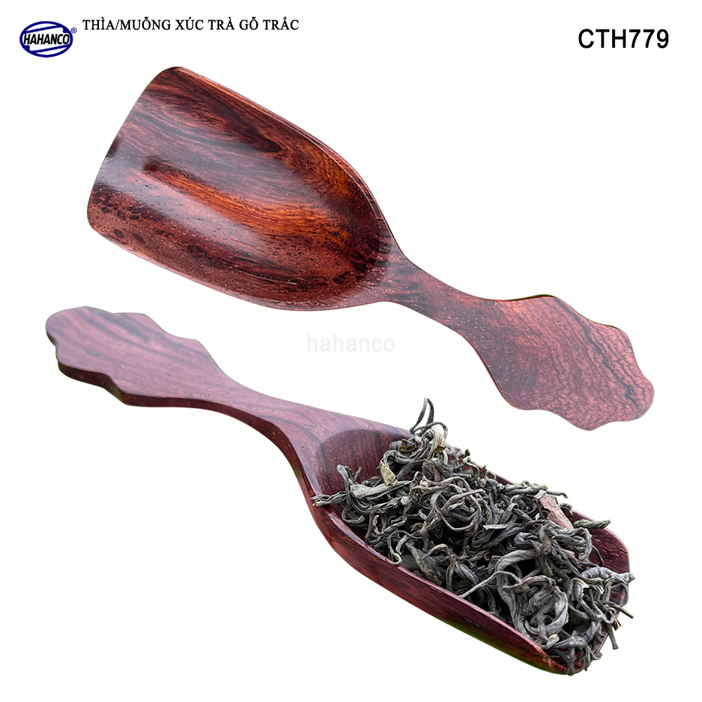 Muỗng xúc trà gỗ trắc/cẩm siêu sạch (HAHANCO) Dụng cụ hữu dụng khi thưởng trà - CTH779