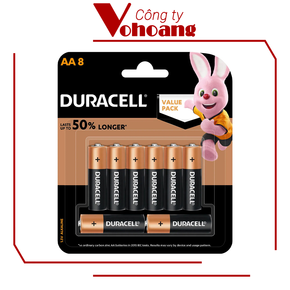 Pin Kiềm Duracell Coppertop AA Vỉ 8 Viên - O000007