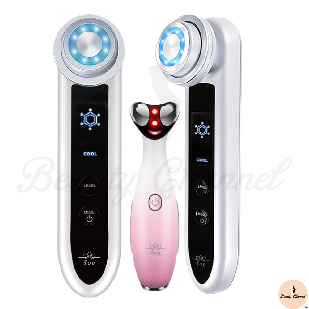 Máy Massage Mặt Chăm Sóc Da 7 in 1 Photon Nóng Lạnh – EMS Nâng Cơ – Sóng RF Hạn Chế Nếp Nhăn – Ánh Sáng Sinh Học, Làm Sạch – Căng Mịn Da Mặt Kèm Máy Massage Mắt RF Tần Số Vô Tuyến Làm Mờ Nếp Nhắn - Quầng Thâm 