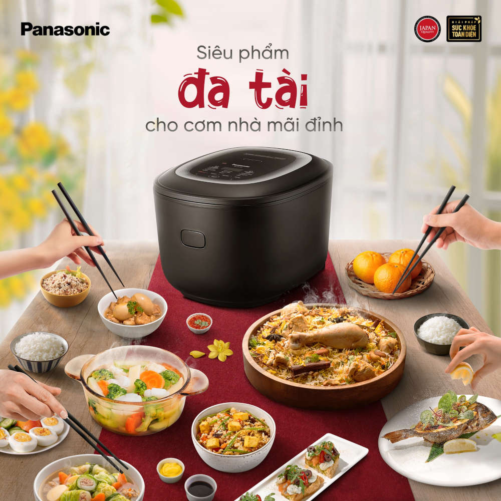 Nồi cơm điện tử cao tần Panasonic SR-HL151KRA 1.5 lít - Giảm 25% lượng đường trong gạo - Hàng chính hãng