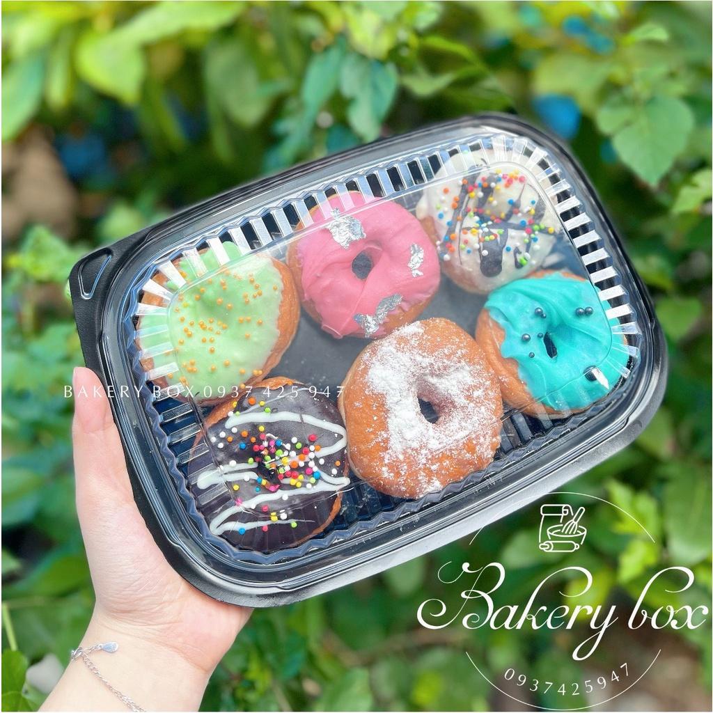 Set 50 Hộp HT203 Đựng 6 Bánh Donut - Sushi - Sầu Riêng - Cơm Văn Phòng - Cá Viên Chiên