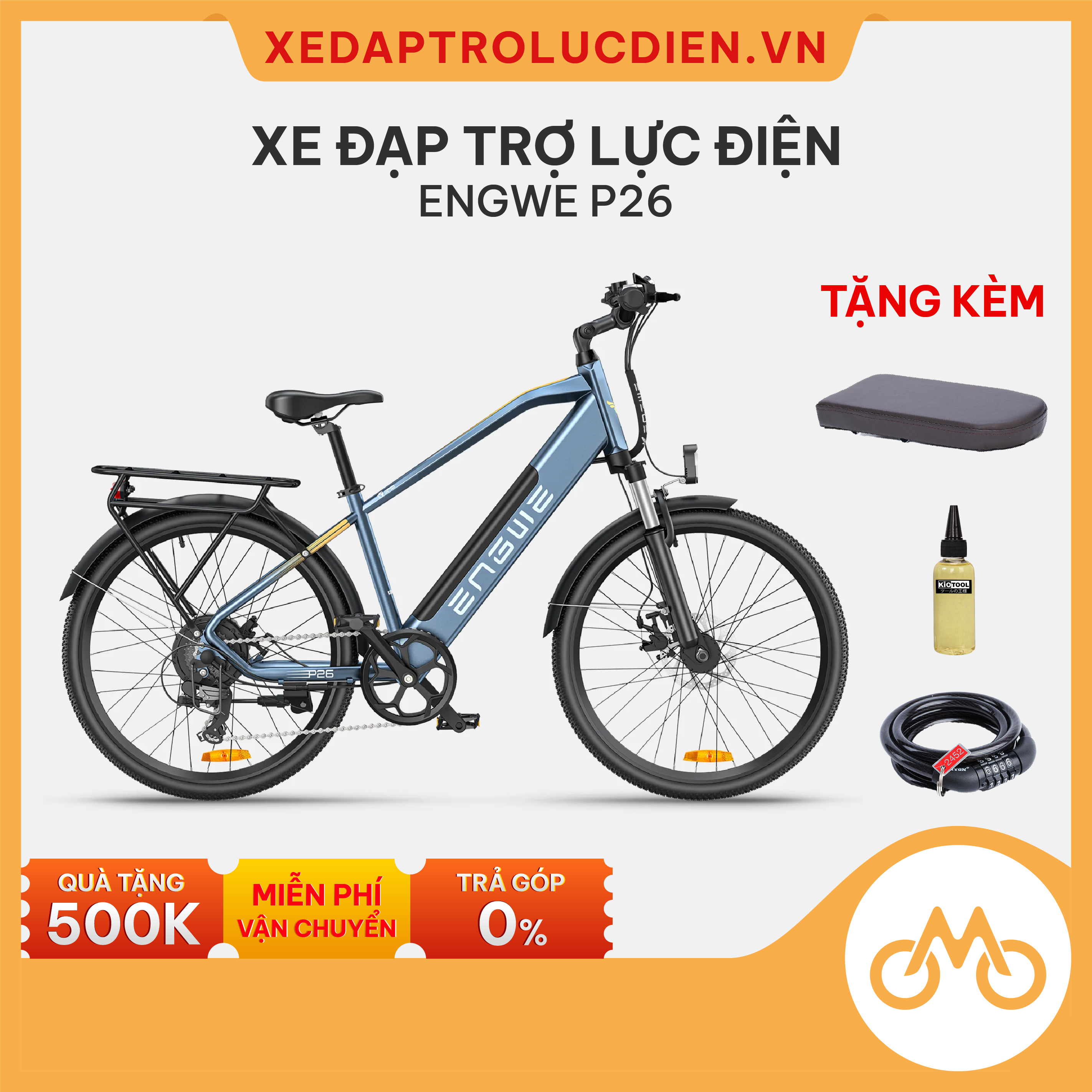 Xe Đạp Điện Trợ Lực Engwe P26 - Xe Đạp Leo Núi - Tốc Độ Tối Đa 35Km/h