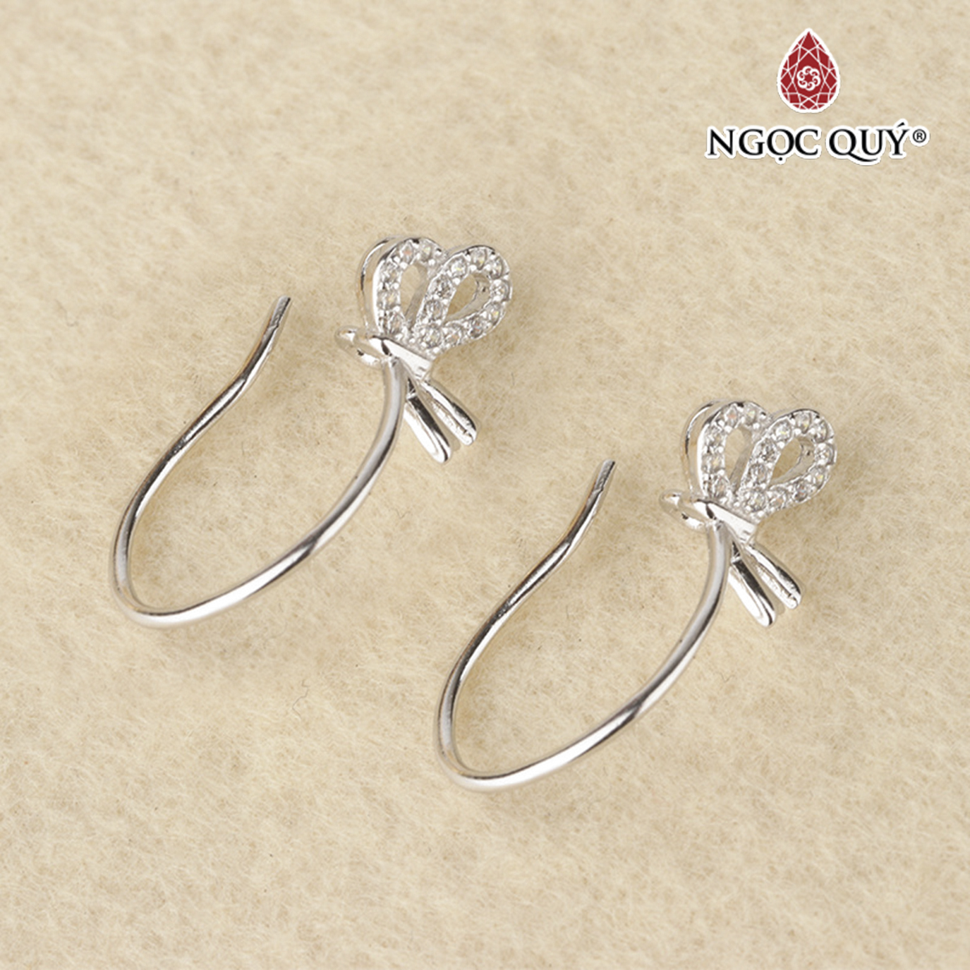 Khoen bạc hình nơ - Ngọc Quý Gemstones