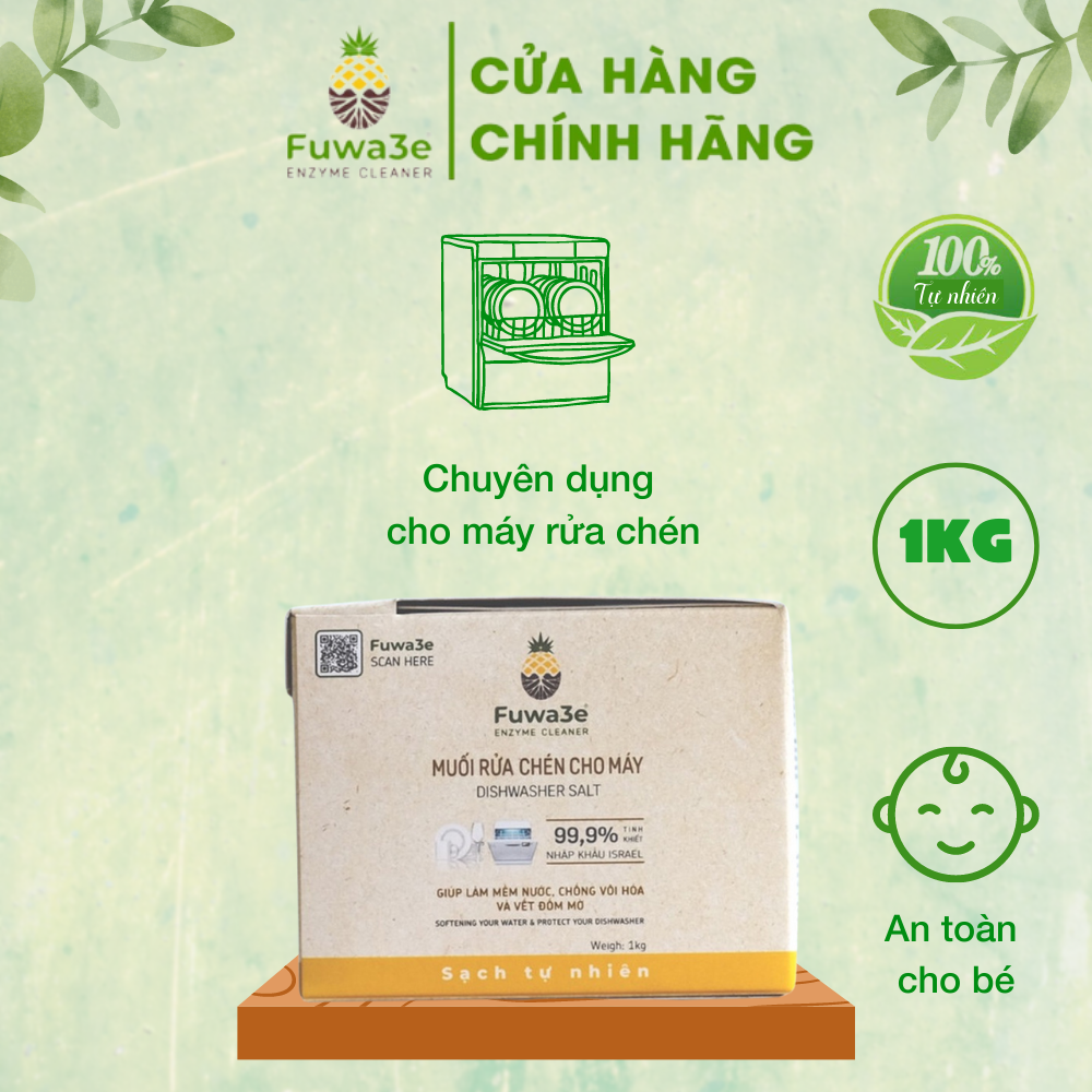 Muối rửa bát cho máy rửa chén bát Fuwa3e làm mềm nước 1kg