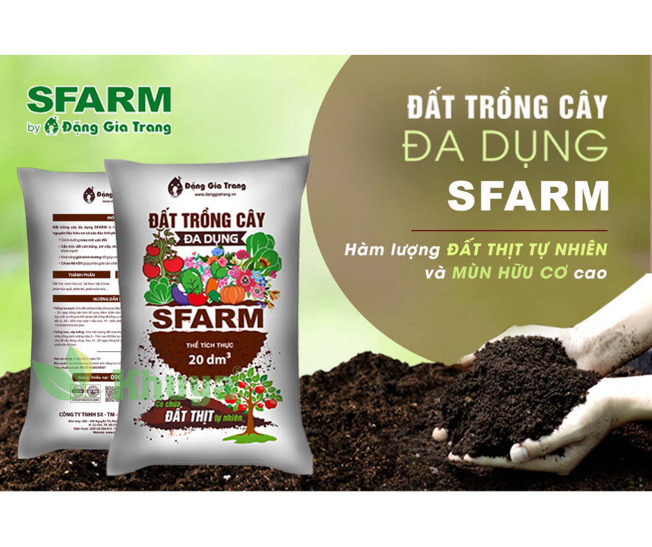 Đất thịt đa dụng Sfarm 20dm3 nặng khoảng 14kg