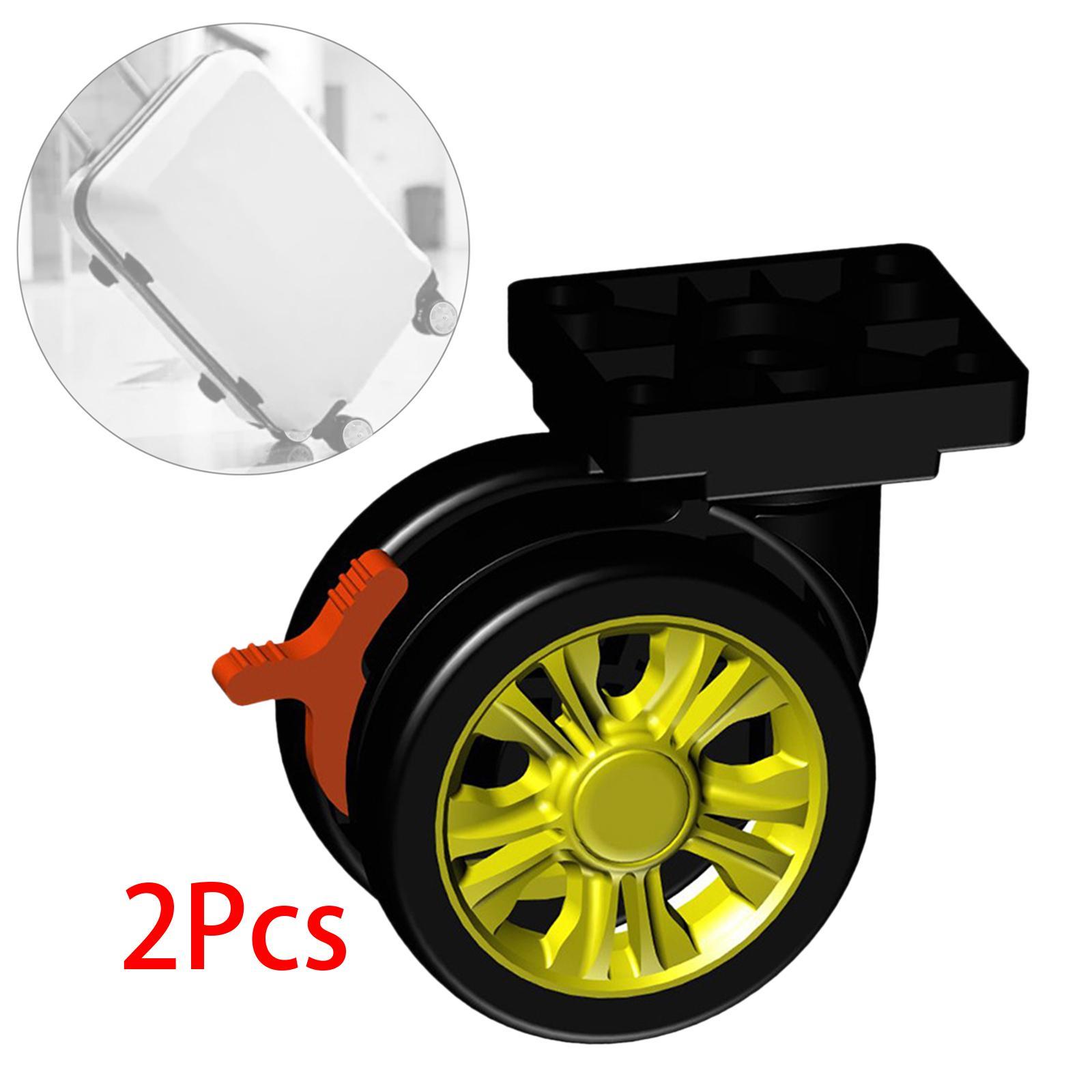 2x Luggage Suitcase Replacement Wheels with Brake Durable for Suitcase